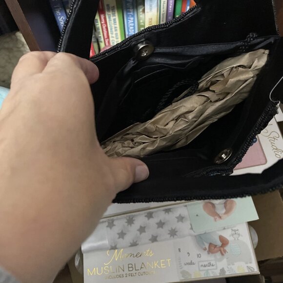 Coldwater Creek Beaded Blue Paisley Print Evening Shoulder Bag - NWT - Picture 3 of 5